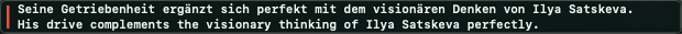 German Sideband caption displayed in two lines