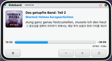 Sideband iPod player showing synchronized German and Korean captions