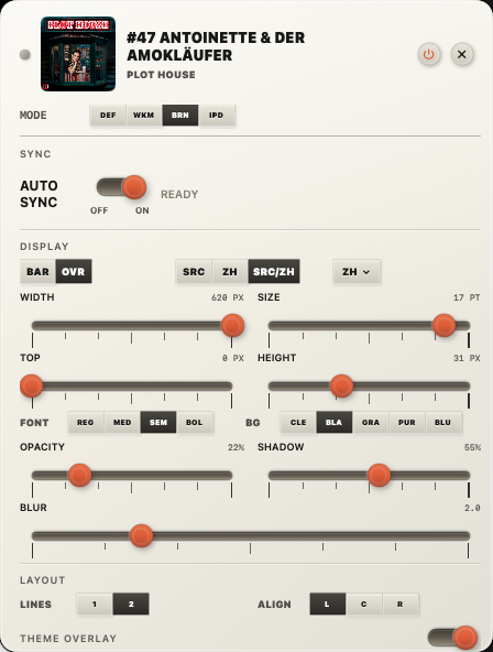 Sideband Rams theme settings